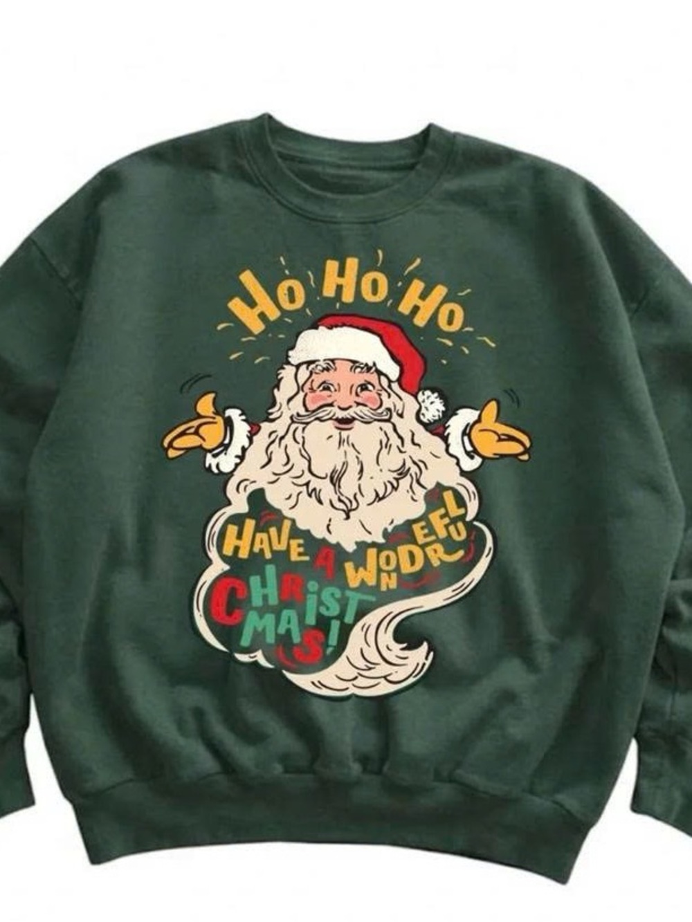 Holiday Santa Graphic Sweatshirt - Green